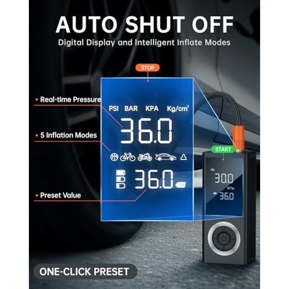 Air Car Compressor: Portable 150 PSI Smart Air Pump for Car – Packaging