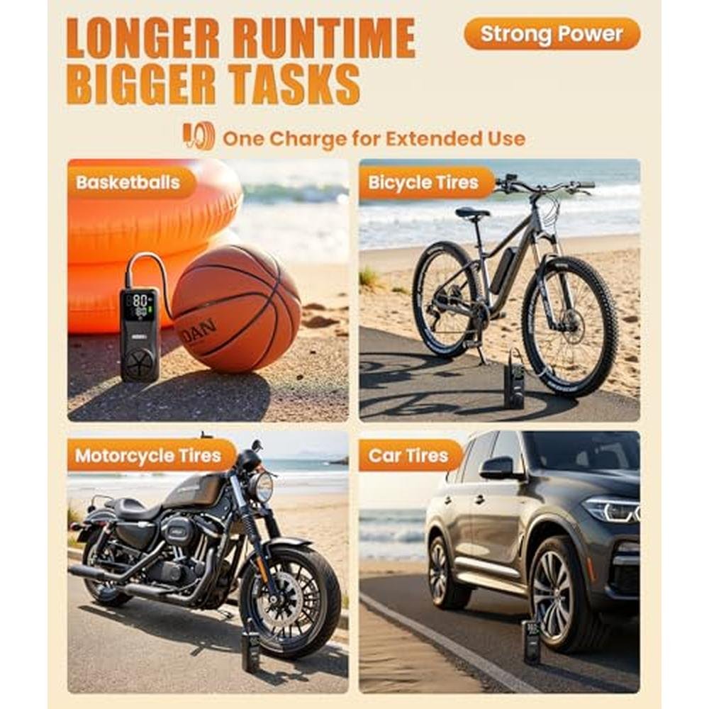 Air Tire Pump: Portable Air Compressor 150PSI Fast – Packaging