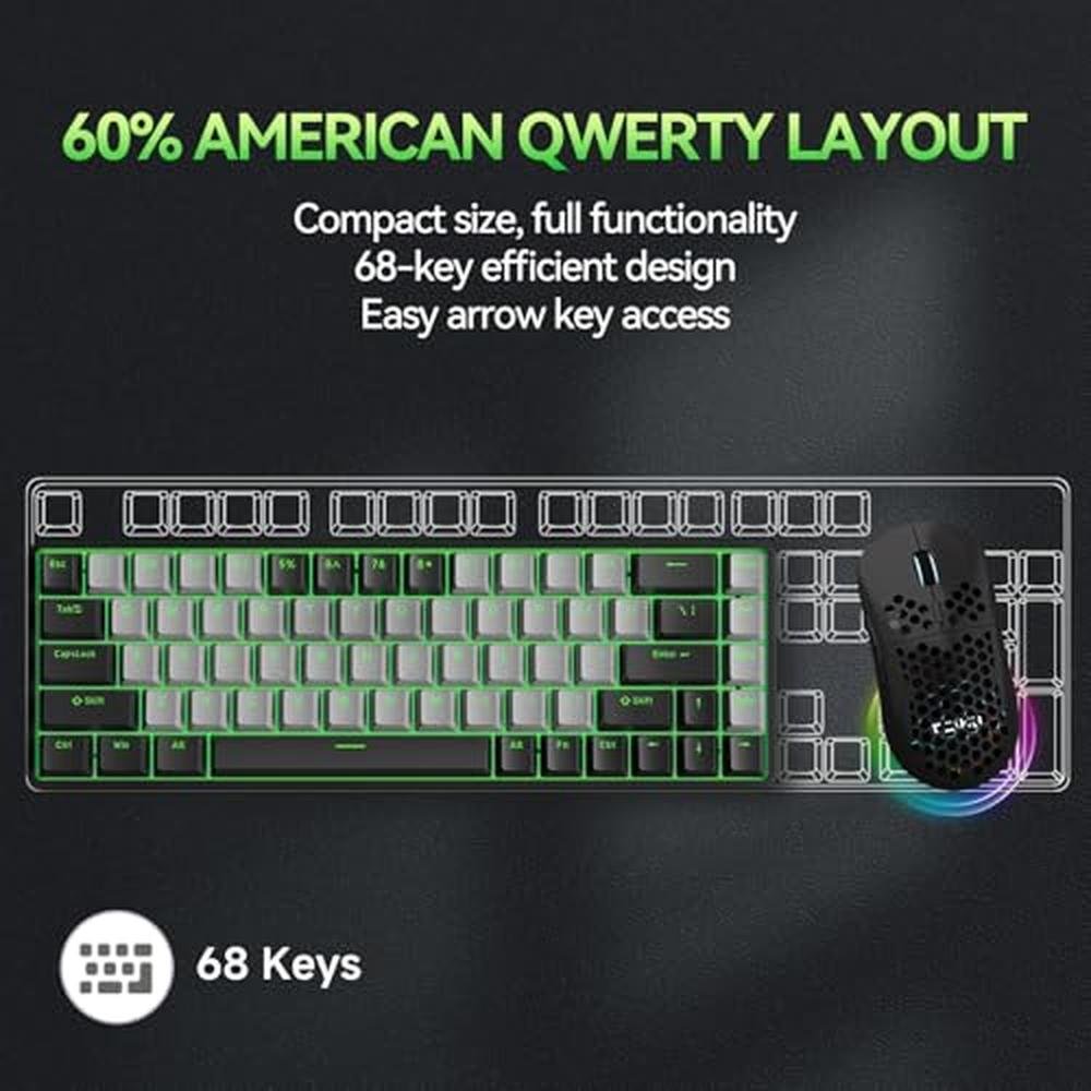 TMKB T68: 60% Wireless Mechanical Gaming Keyboard – Packaging