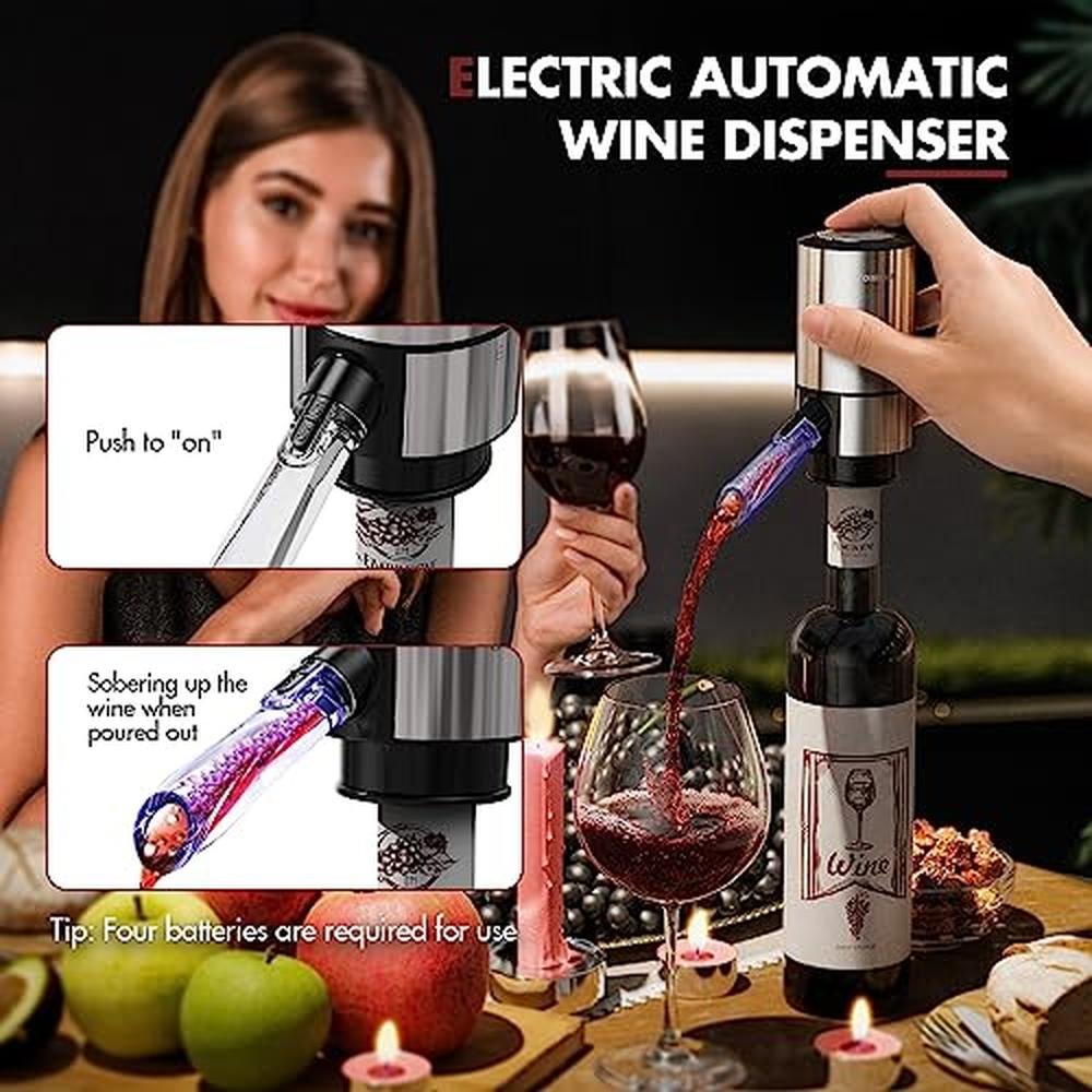Electric Wine Opener: TOMEEM 4-in-1 Set with Foil Cutter – Packaging