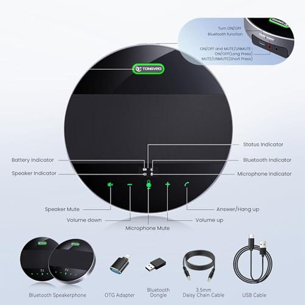 Bluetooth Tongveo: TONGVEO 2-in-1 Conference Speaker and – Packaging