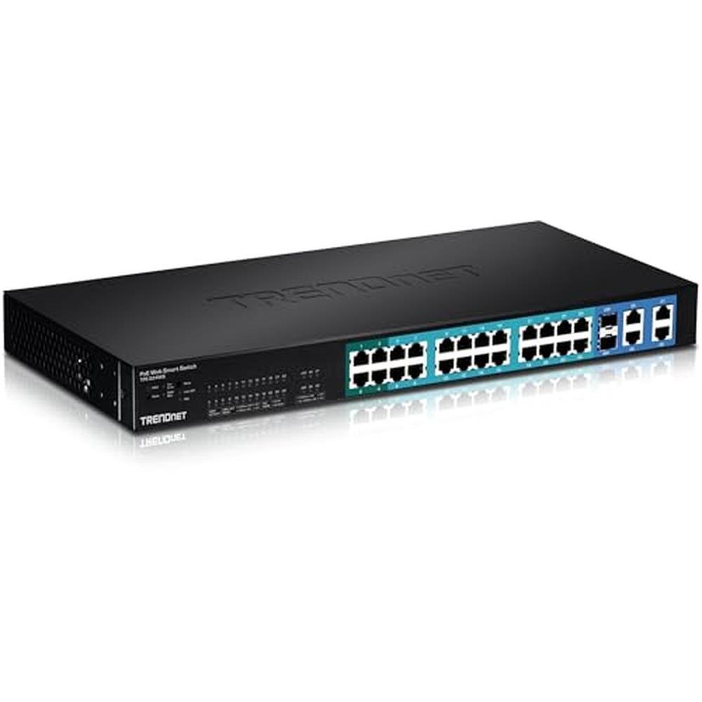 Ports Poe: Trendnet 28-Port 10/100Mbps Web Smart Poe Switch – Close-up Detail