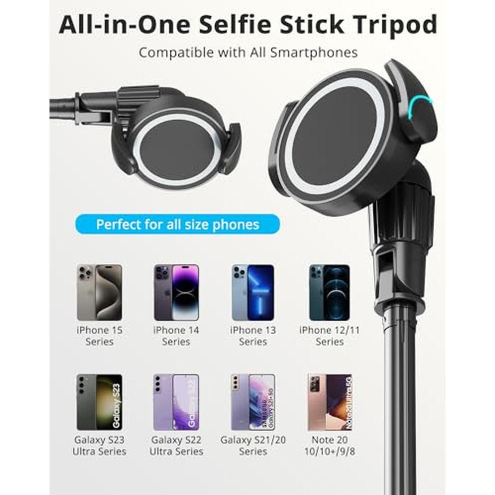 Tripod iPhone: UBeesize 72 Magnetic Tripod with Remote – Close-up Detail