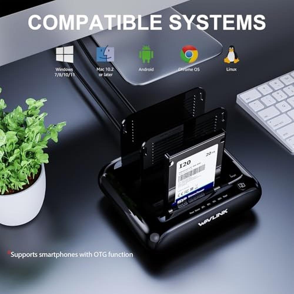 WAVLINK Dual Bay Hard Drive Docking Station – Packaging