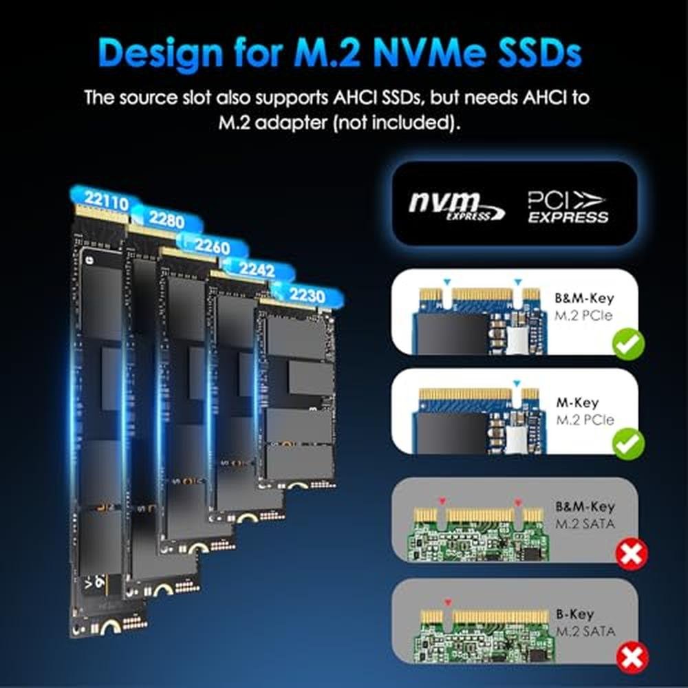 NVMe Key: WAVLINK M.2 NVMe SSD Cloner Dock 10Gbps Dual Bay – Packaging