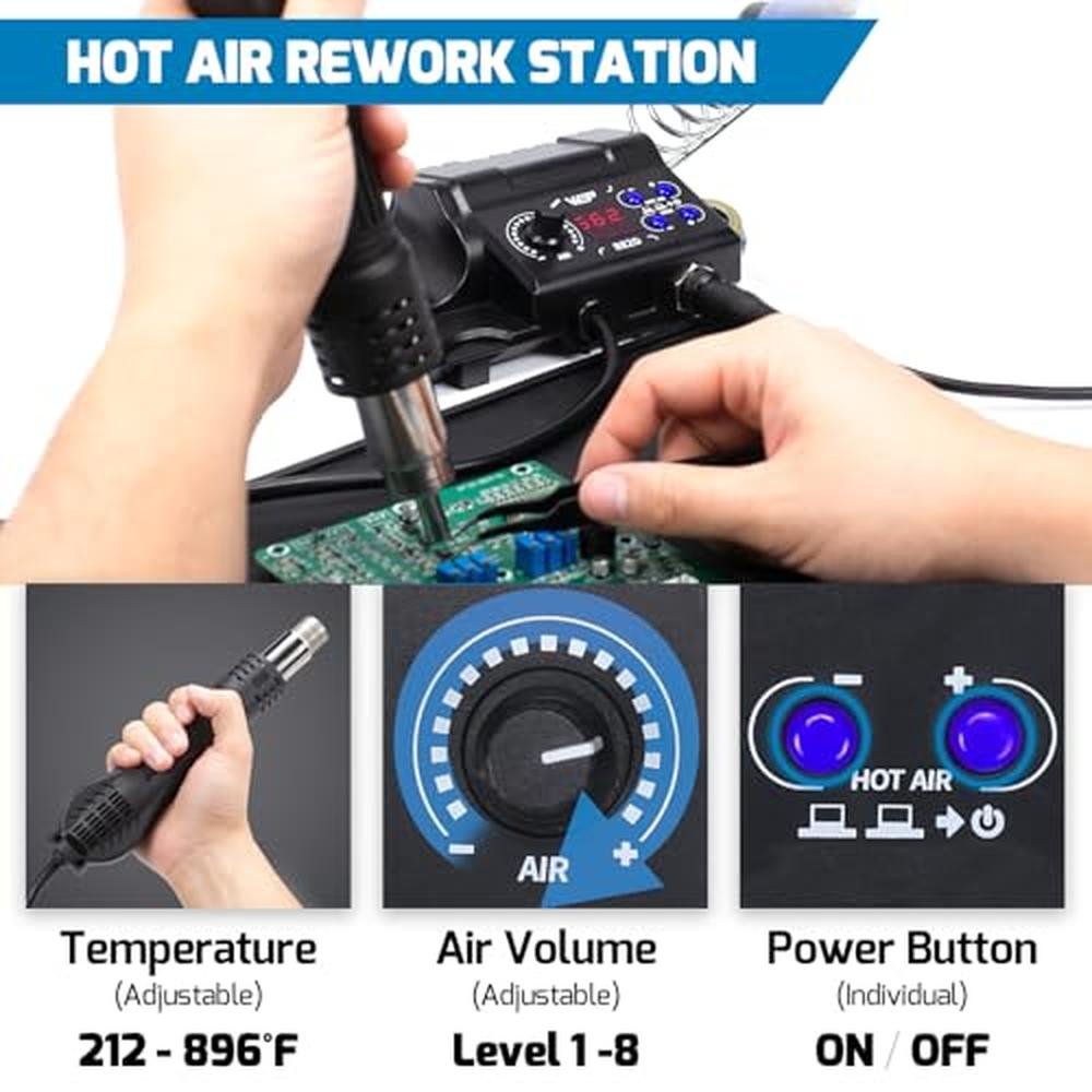 Soldering Station: WEP 882D 2-in-1 SMD Hot Air Rework – Packaging