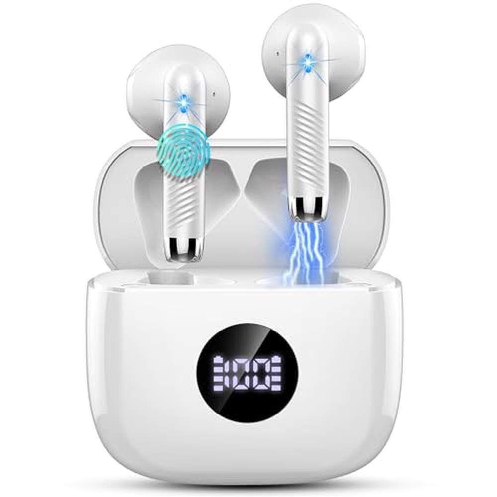 Earbud Bluetooth: Premium Wireless Earbuds 5.3 with Stereo – Front View