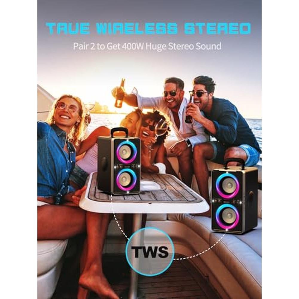YIER Bluetooth Speaker: 200W Peak Loud Stereo with Big Bass – Packaging