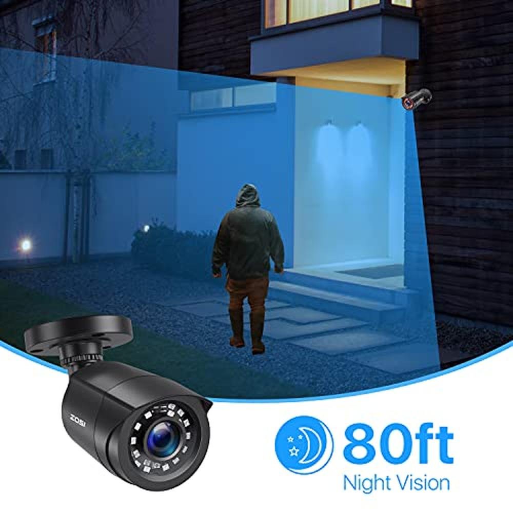 1080p TVI: Zosi 4-Pack HD TVI Security Cameras 80ft Night – Packaging