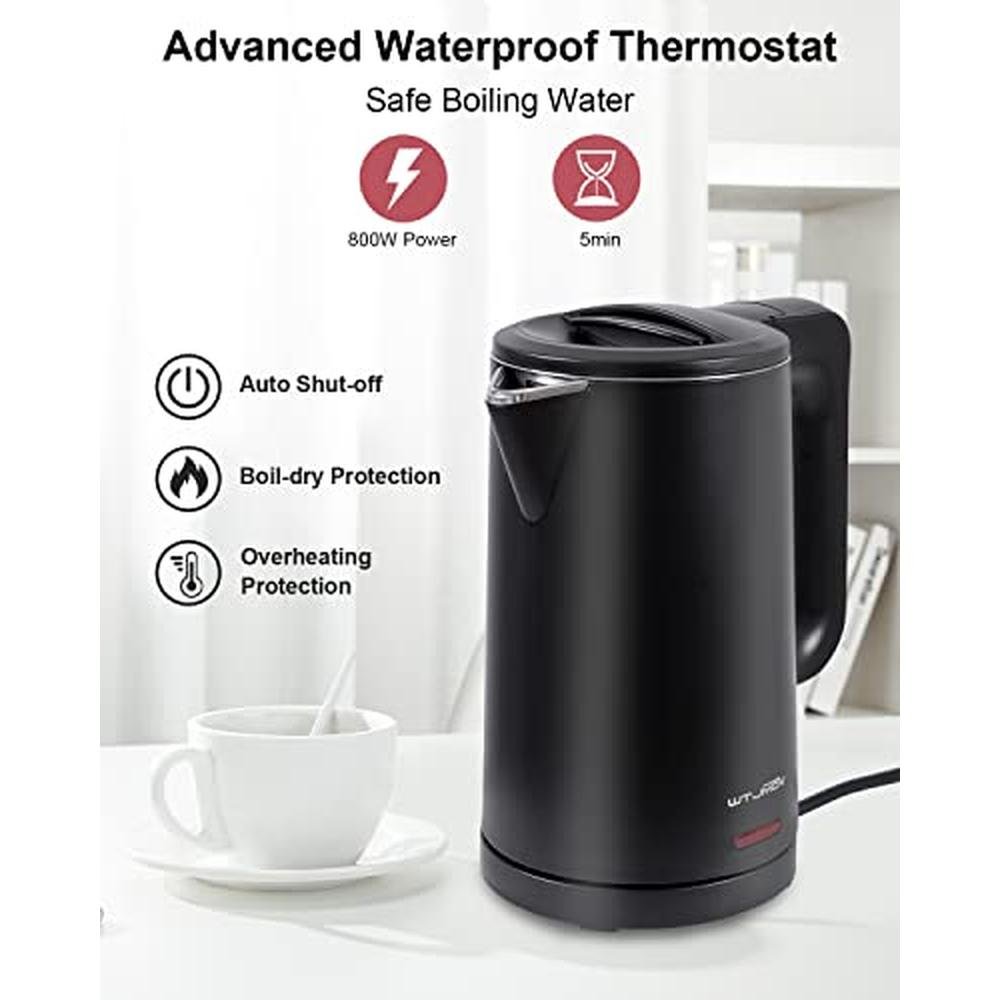 Electric Kettle: 0.8L Stainless Steel 800 Watts Small – In Use