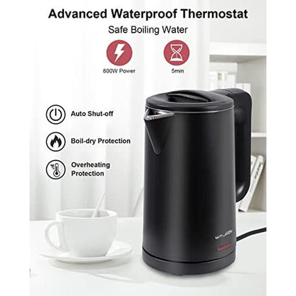 Electric Kettle: 0.8L Stainless Steel 800 Watts Small – In Use