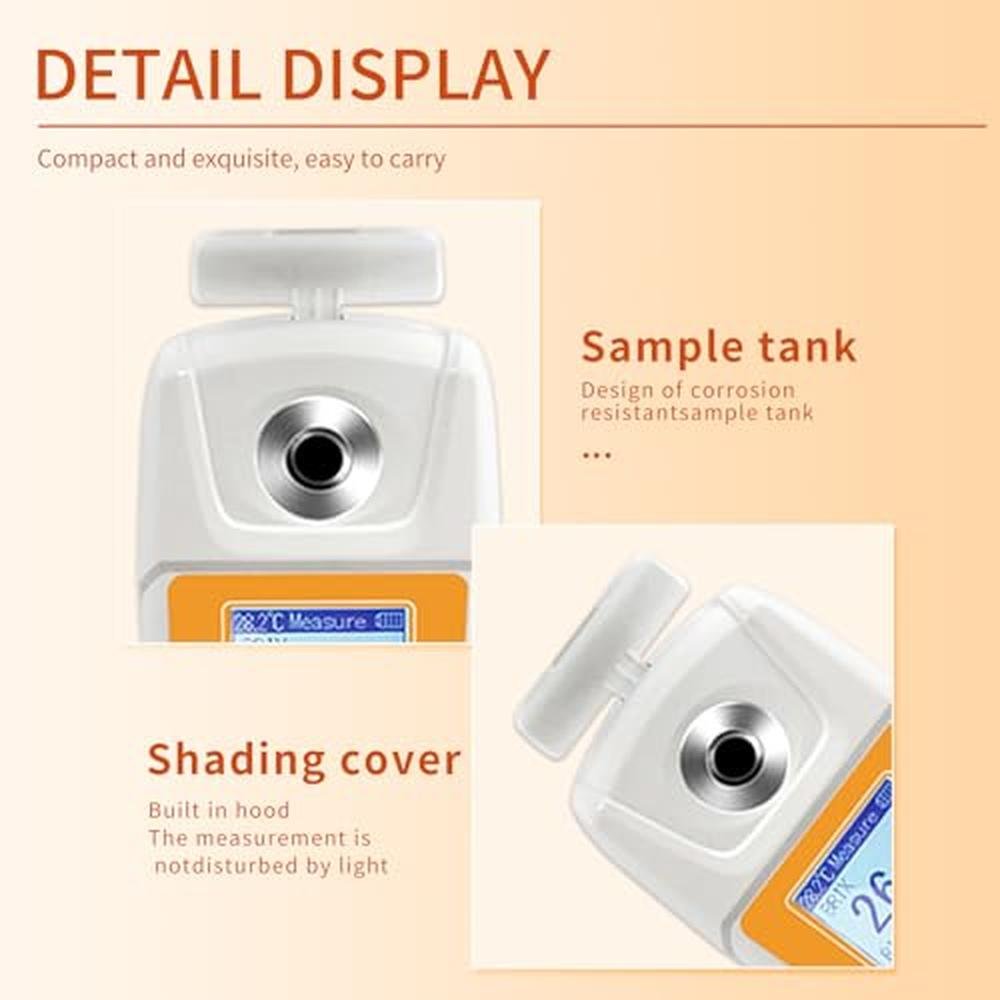 Brix Sugar Tester: 0-93% Brix Meter High Range Digital – Side View