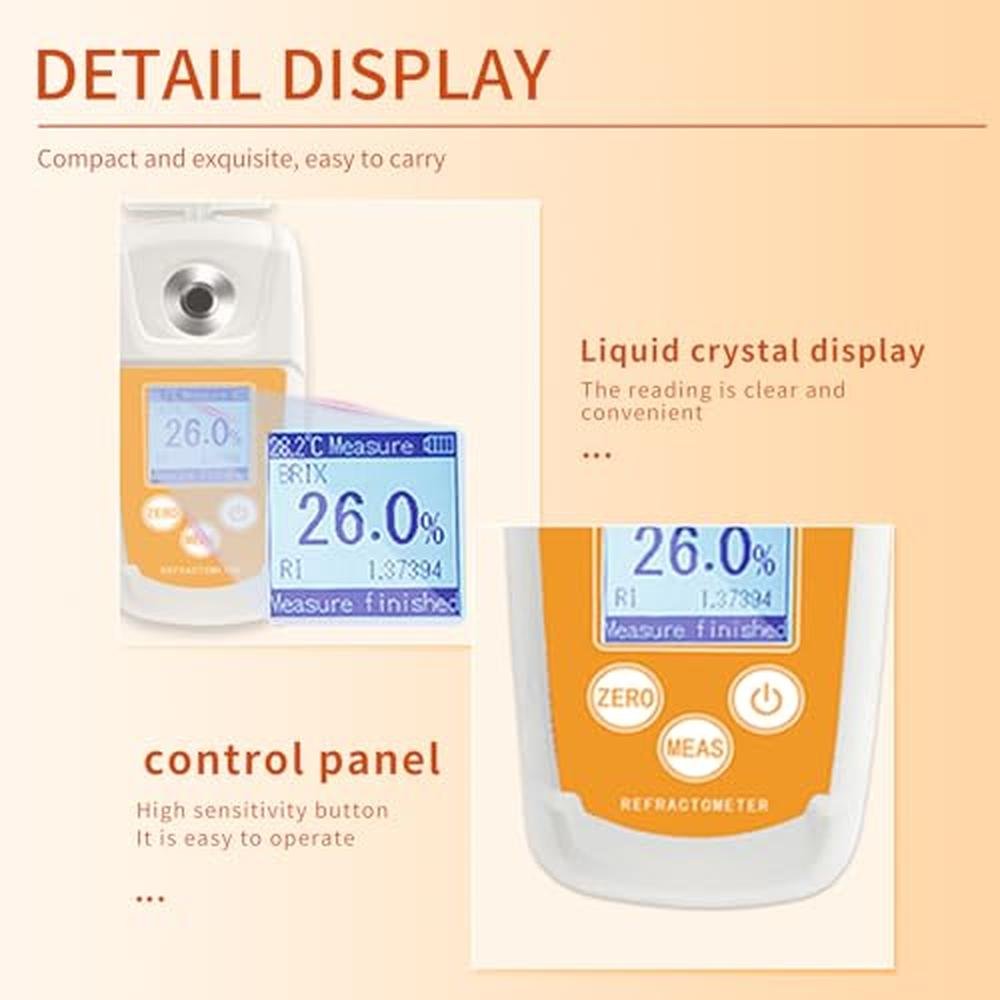 Brix Sugar Tester: 0-93% Brix Meter High Range Digital – Close-up Detail