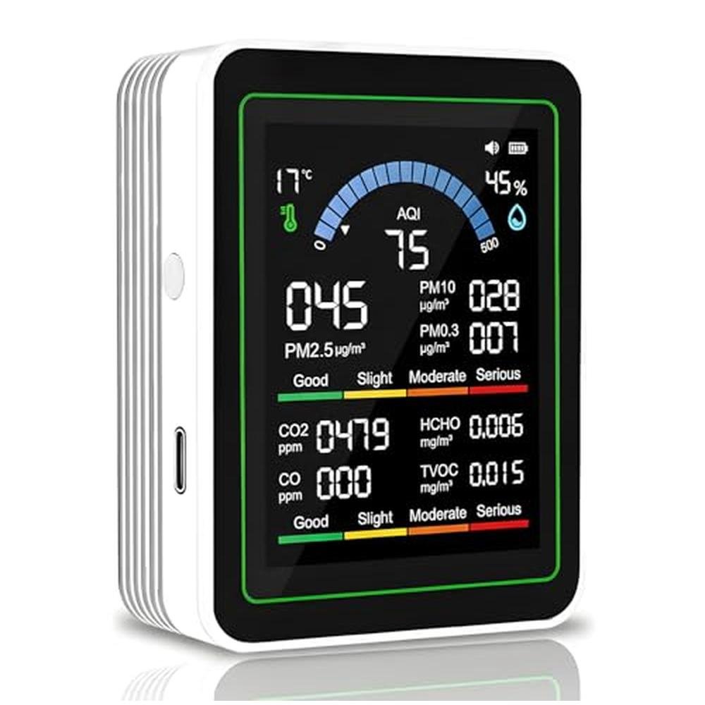 Air Quality: 10-in-1 Smart Monitor Indoor Carbon Monoxide – Front View