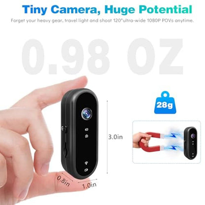 1080p Wifi Action Camera: Mini 128G Portable Body Cam – Side View