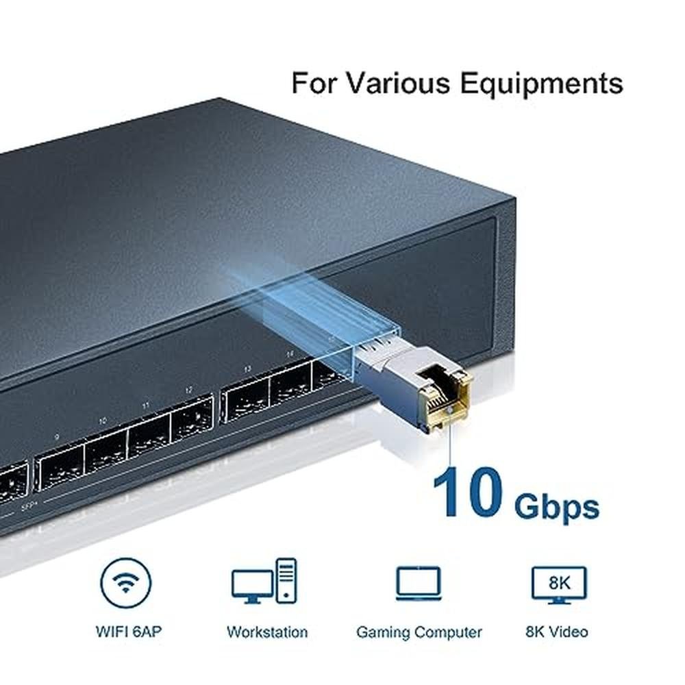 SFP 10Gb: Generic Compatible 10GBASE-T SFP+ Copper – Close-up Detail