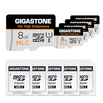 Cam 10x: GIGASTONE Industrial 8GB MLC Micro SD Card 5-Pack – Front View