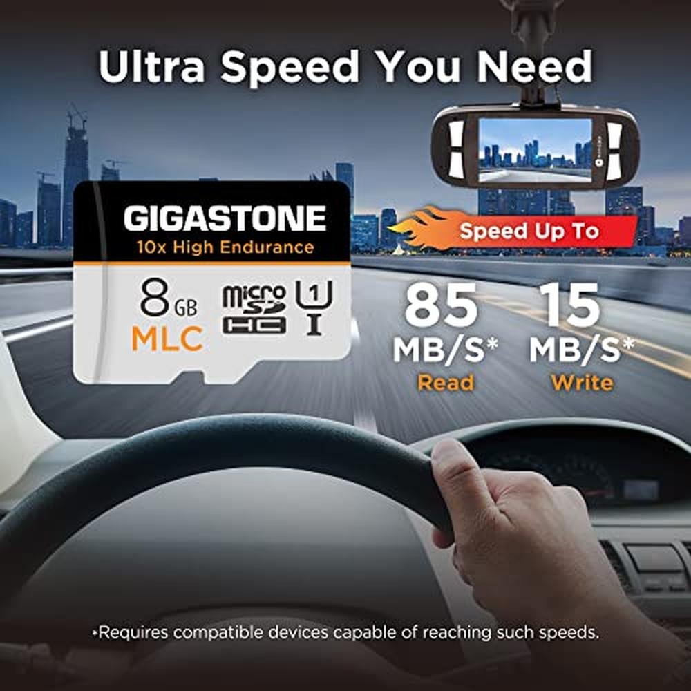 Cam 10x: GIGASTONE Industrial 8GB MLC Micro SD Card 5-Pack – Close-up Detail