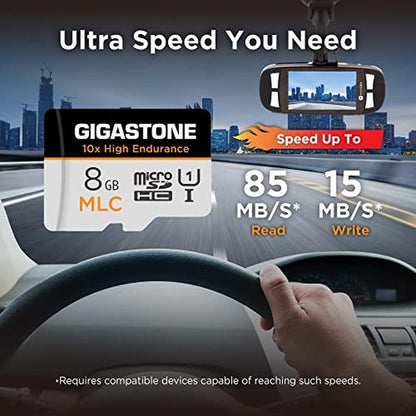 Cam 10x: GIGASTONE Industrial 8GB MLC Micro SD Card 5-Pack – Close-up Detail