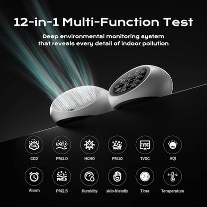 Air Quality Monitor: 12-in-1 Portable Indoor Air Quality – Side View