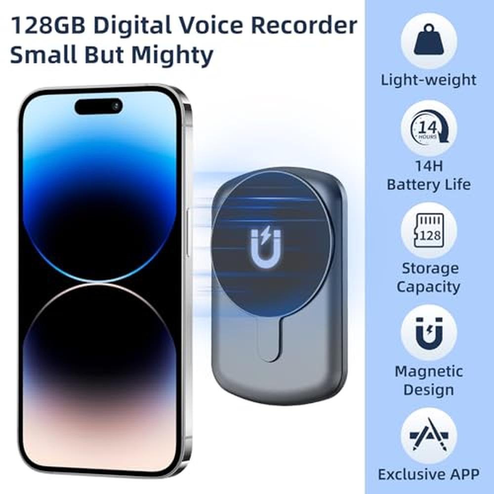 128GB Voice Recorder: Evistr Magnetic Audio Recording Device – Packaging