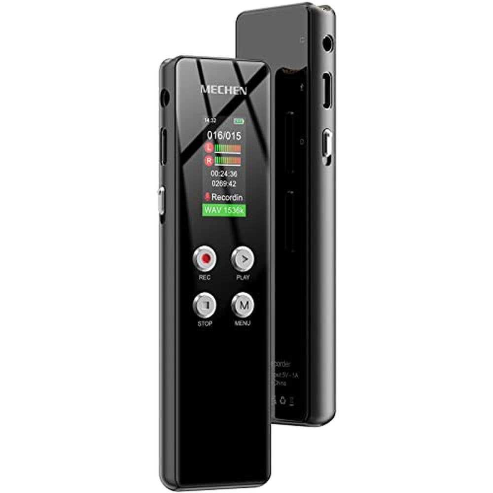 Voice Recorder: MECHEN 128GB Digital Voice Activated – Front View