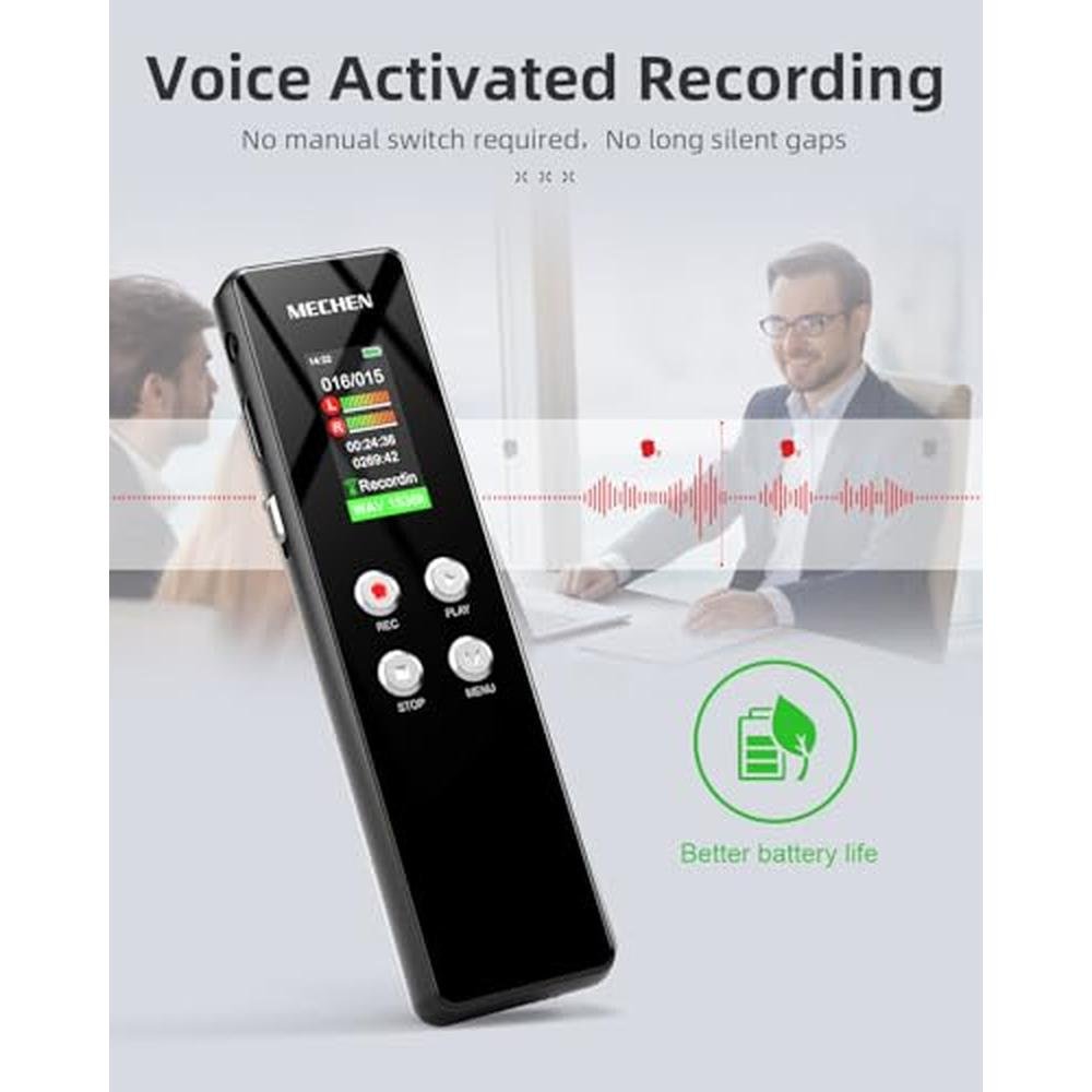 Voice Recorder: MECHEN 128GB Digital Voice Activated – In Use