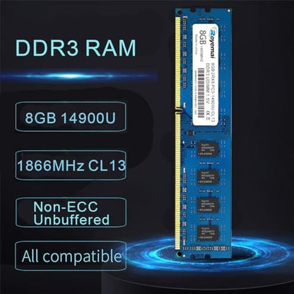 PC3 14900: 16GB DDR3 RAM Memory Module – Side View