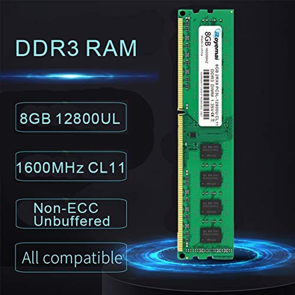 DDR3 RAM: 16GB Kit (2X8GB) DDR3 1600 8GB PC3L-12800U DDR3L – Side View