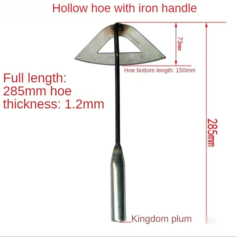 All-Steel Handheld Hollow Hoe for Garden Weeding