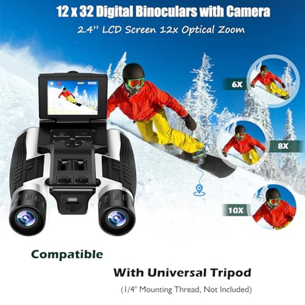 LCD Digital Binoculars: 2.4 Inch 12x32 48MP Camera – Close-up Detail