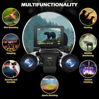 LCD Digital Binoculars: 2.4 Inch 12x32 48MP Camera – In Use