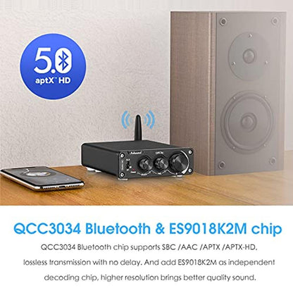 2 Channel Bluetooth 5.0 Power Amplifier – Side View