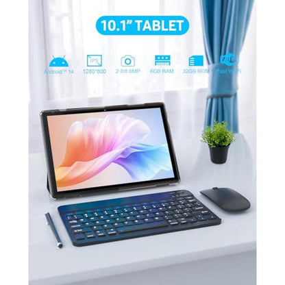 Tablet Keyboard: 2-in-1 Android 14 Tablet PC 10-inch with – Packaging