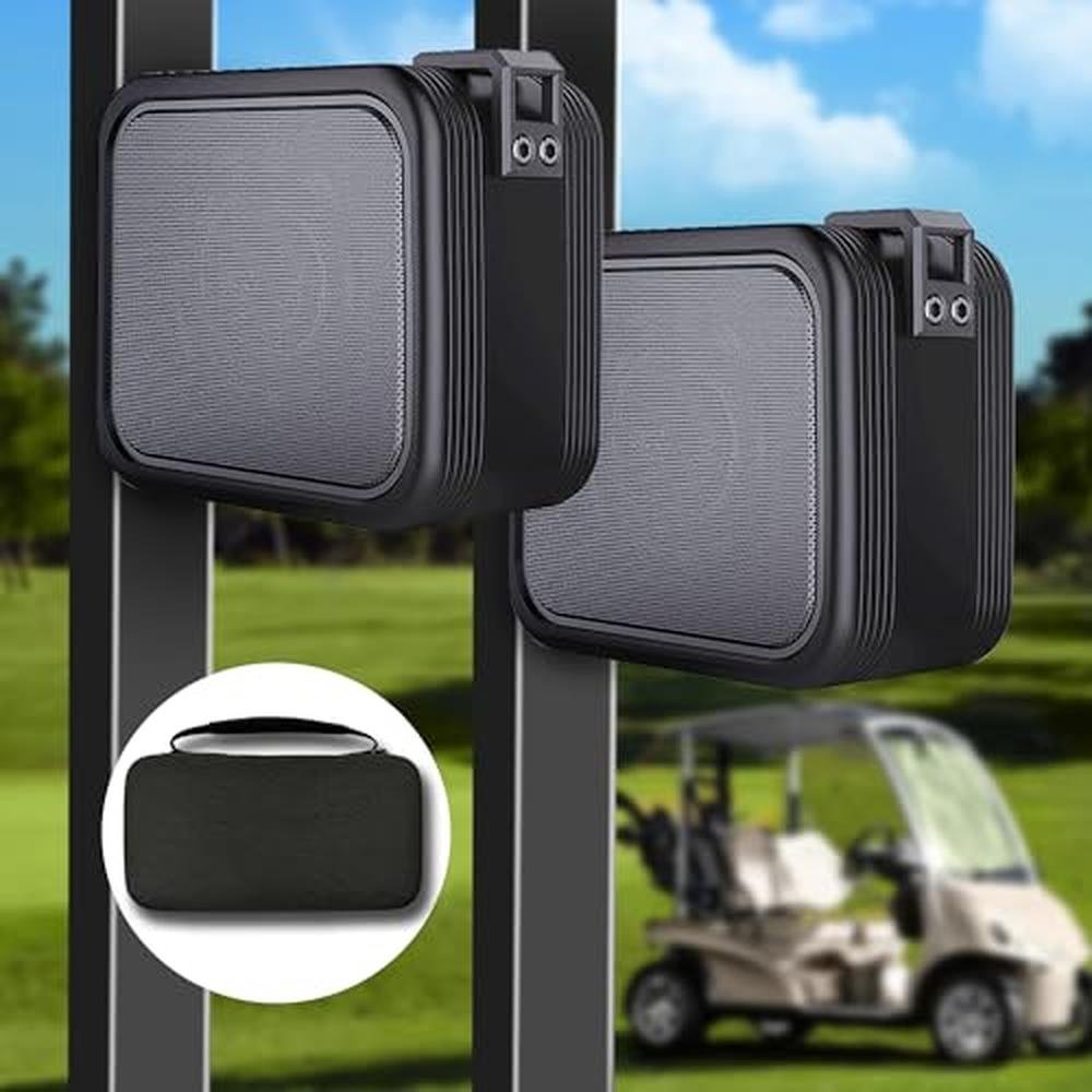 Golf Cart Speakers: 2-Pack Magnetic Bluetooth Speaker with – Front View