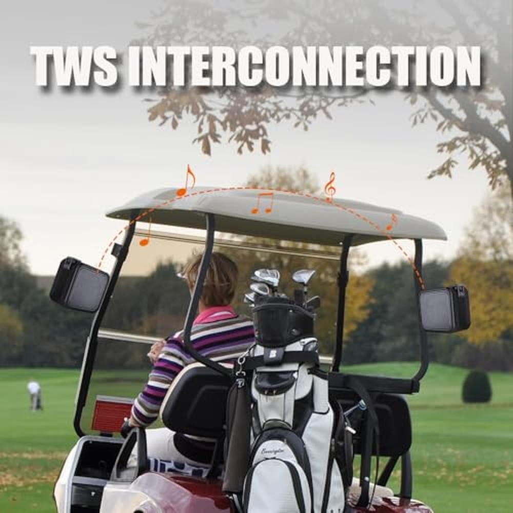 Golf Cart Speakers: 2-Pack Magnetic Bluetooth Speaker with – Close-up Detail