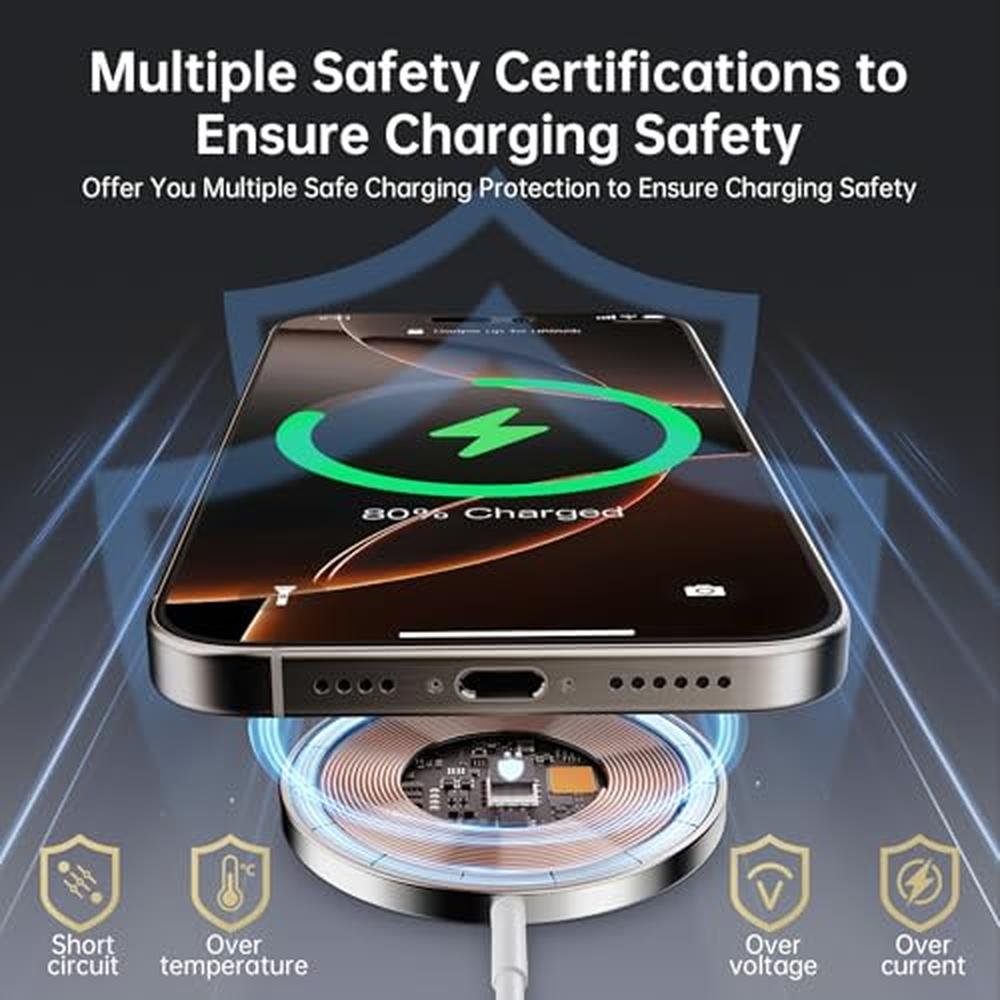 2025 Latest Magnetic Wireless Charger for iPhone:Mag-Safe – In Use