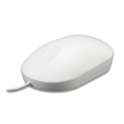 Purekeys Medical Mouse: Touch Scroll USB Cabled White – Front View