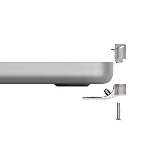Laptop Lock: Compulocks Ledge Lock Adapter and Keyed Cable – In Use
