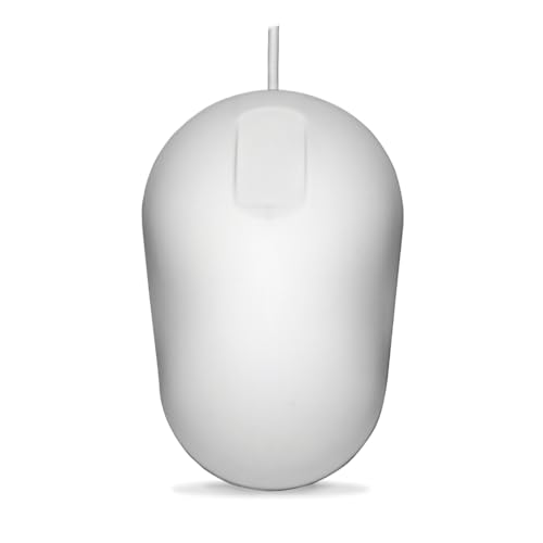 Purekeys Medical Mouse: Touch Scroll USB Cabled White – Side View