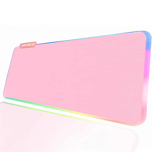 Gaming Pad: JMIYAV Pink RGB Gaming Mouse Pad 31.5x12 Inch – Feature Highlight