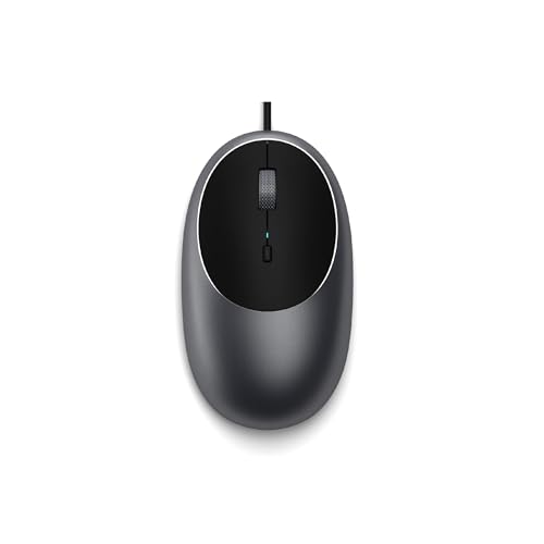 Mouse Air: Satechi Aluminum C1 Wired USB C Mouse Optical – Front View
