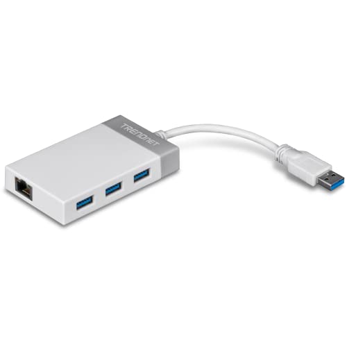 Port Ethernet: TRENDnet 3-Port USB 3.0 Hub TU3-ETGH3 – Front View