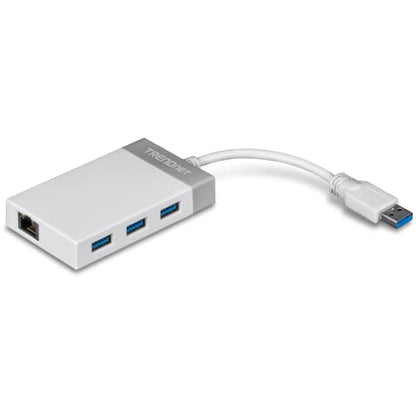 Port Ethernet: TRENDnet 3-Port USB 3.0 Hub TU3-ETGH3 – Front View