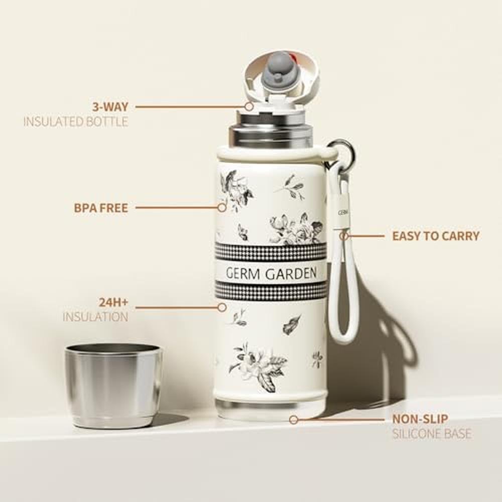 Insulated 23oz: GERM Travel Mug Tumbler with Built-in – Close-up Detail