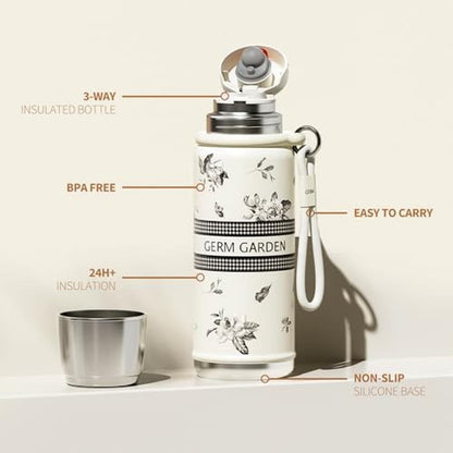 Insulated 23oz: GERM Travel Mug Tumbler with Built-in – Close-up Detail