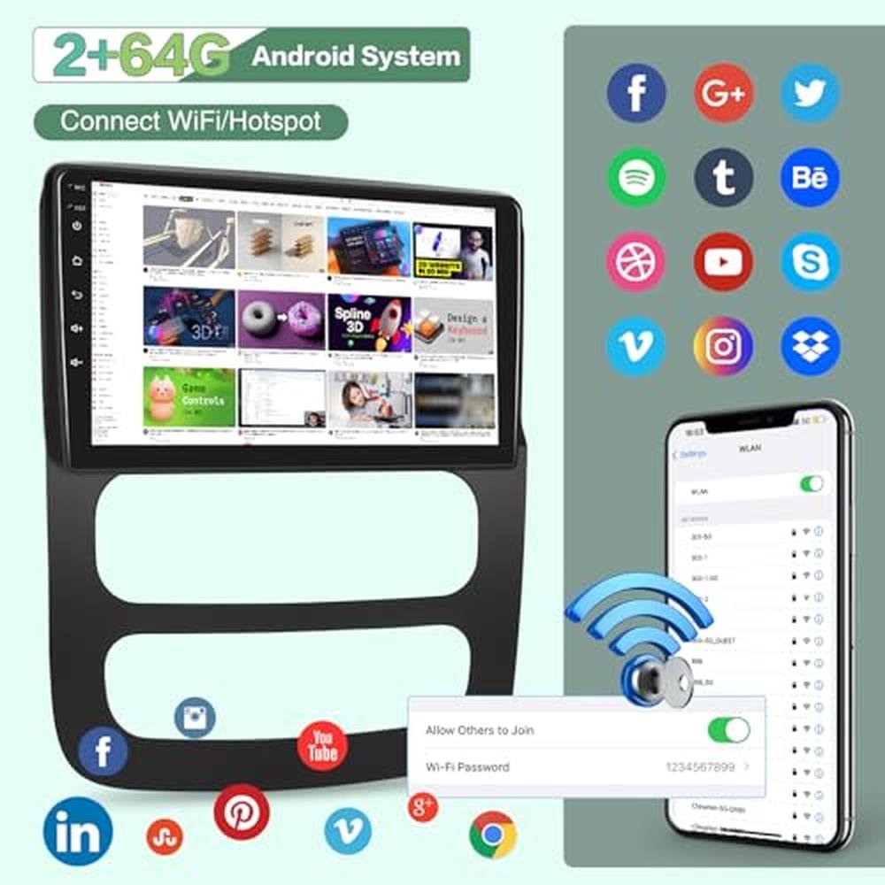 Dodge Ram Radio: 2G+64G Android Touch Screen Car Stereo – Close-up Detail