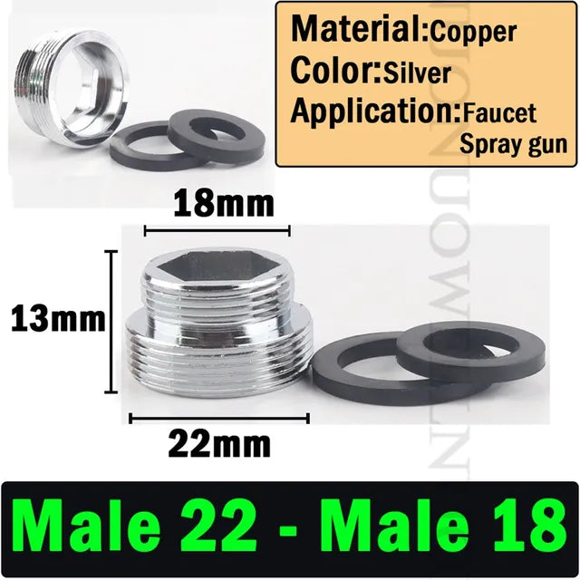 Stainless Steel Faucet Connector Adapter (2pcs/Lot)