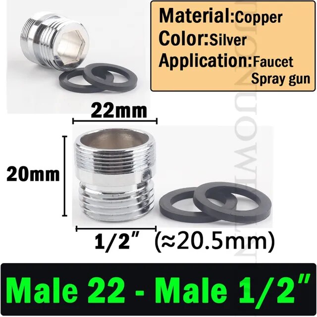 Stainless Steel Faucet Connector Adapter (2pcs/Lot)