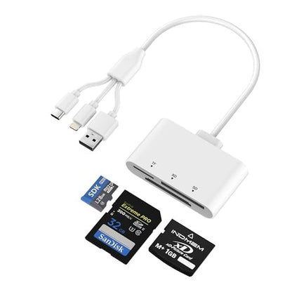 iPhone Reader: 3-in-1 SD Card Reader with Lightning – Front View